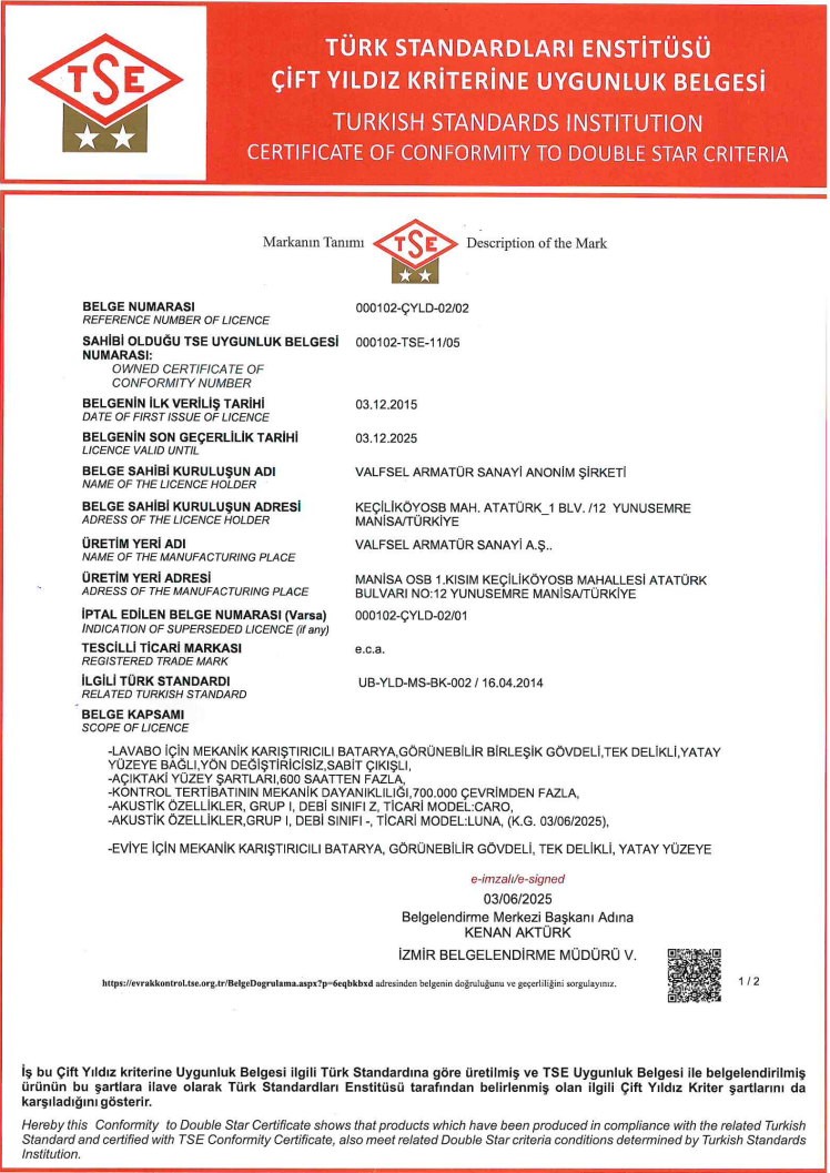 TS EN 817 - ÇİFT YILDIZ