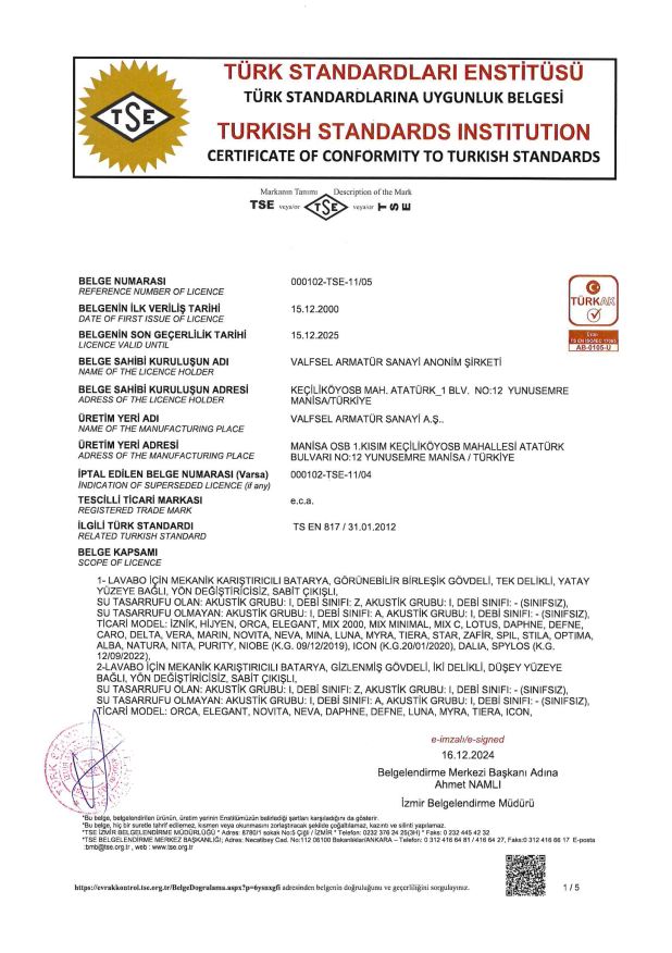 TS EN 817 - Tek Kumandalı Bataryalar