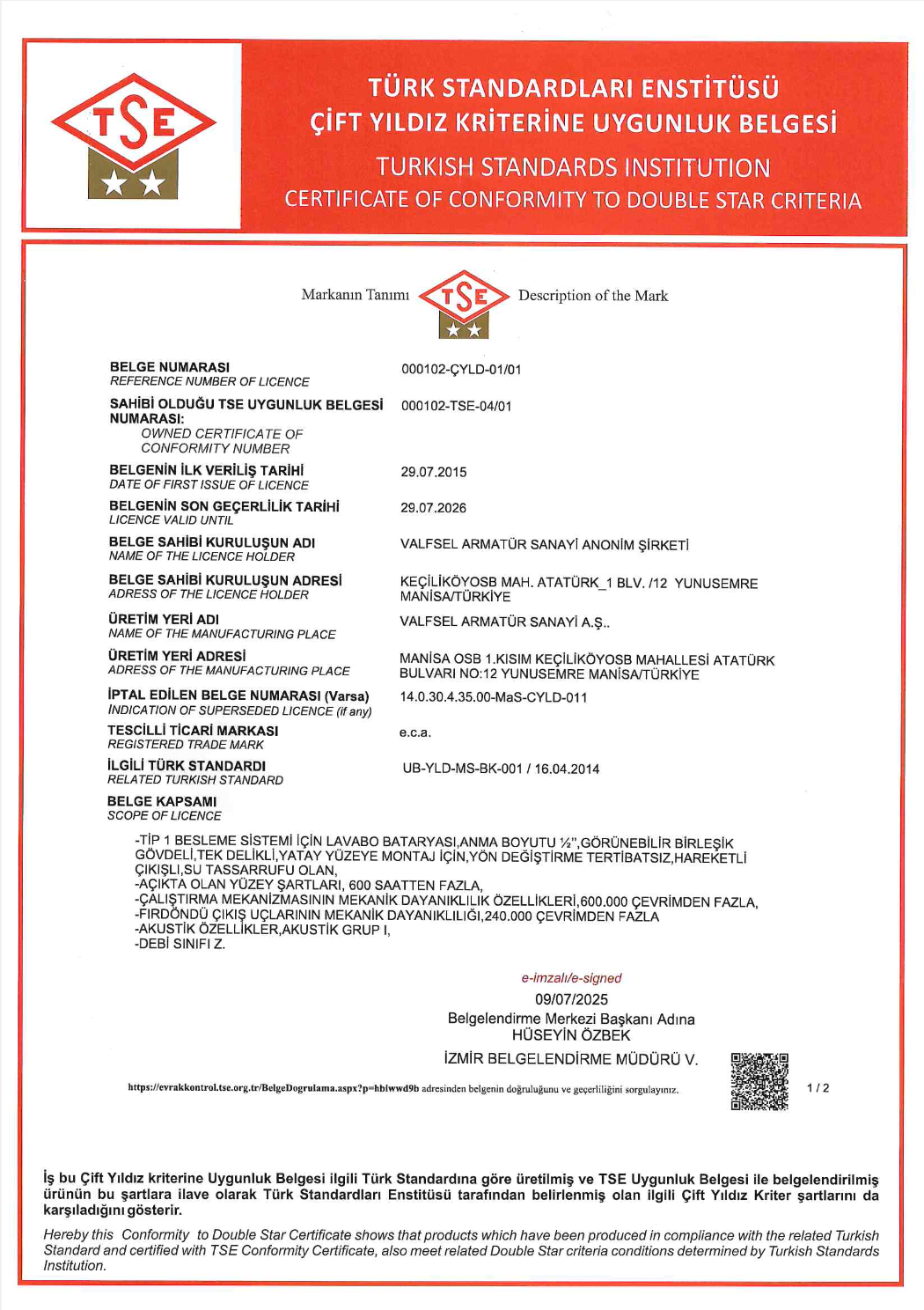 TS EN 200 - Çift Yıldız