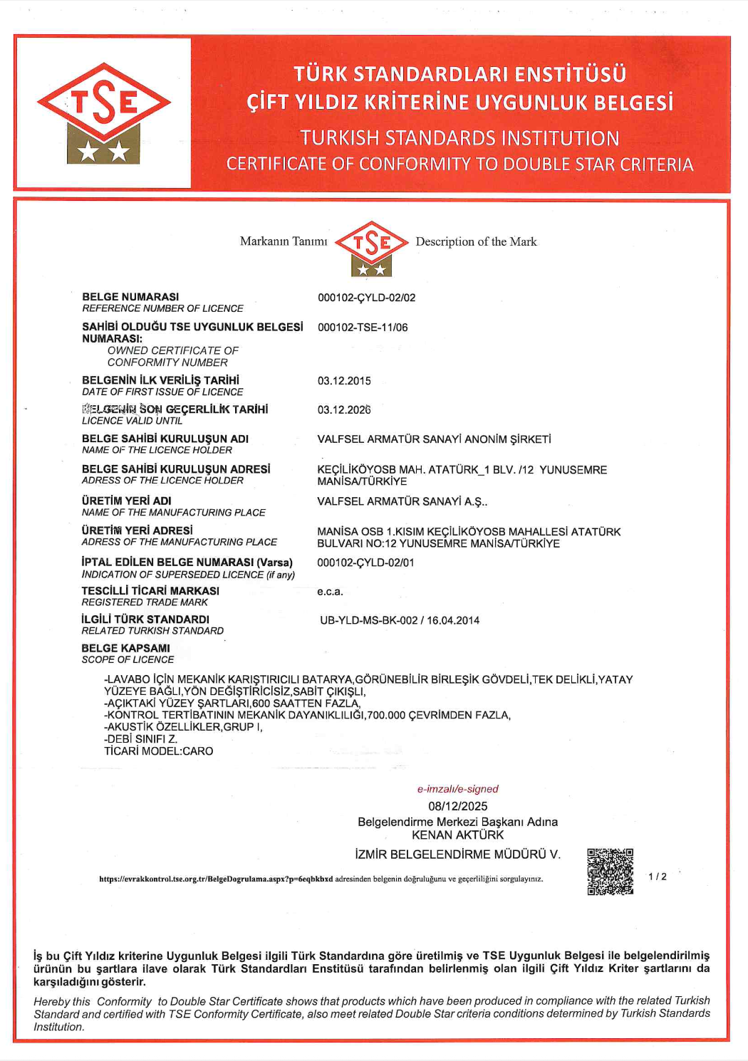 TS EN 817 - Çift Yıldız